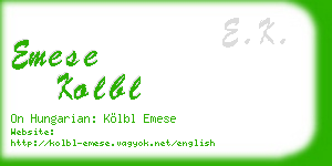 emese kolbl business card