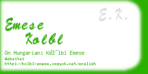 emese kolbl business card